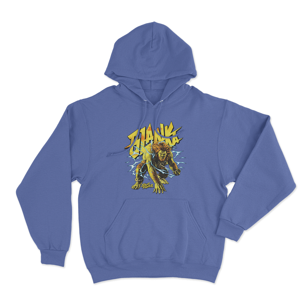 Street Fighter Blanka Unisex Hoodie Blue Street Fighter Blanka Unisex Hoodie Blue